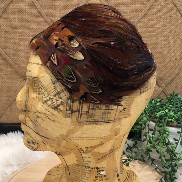 Vintage pheasant feather fascinator hat 1950s - Picture 4 of 10